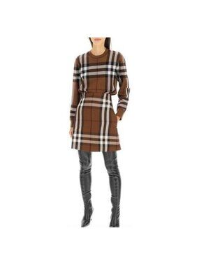 ✨ New Authentic Burberry Wool Check Skirt – Dark Birch Brown | Women’s Size 0 ✨